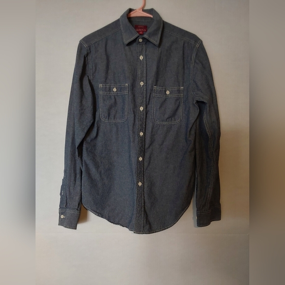 menora Other - Menora Denim Shirt, Men's Long Sleeve Chambray Denim Shirt, Size Small